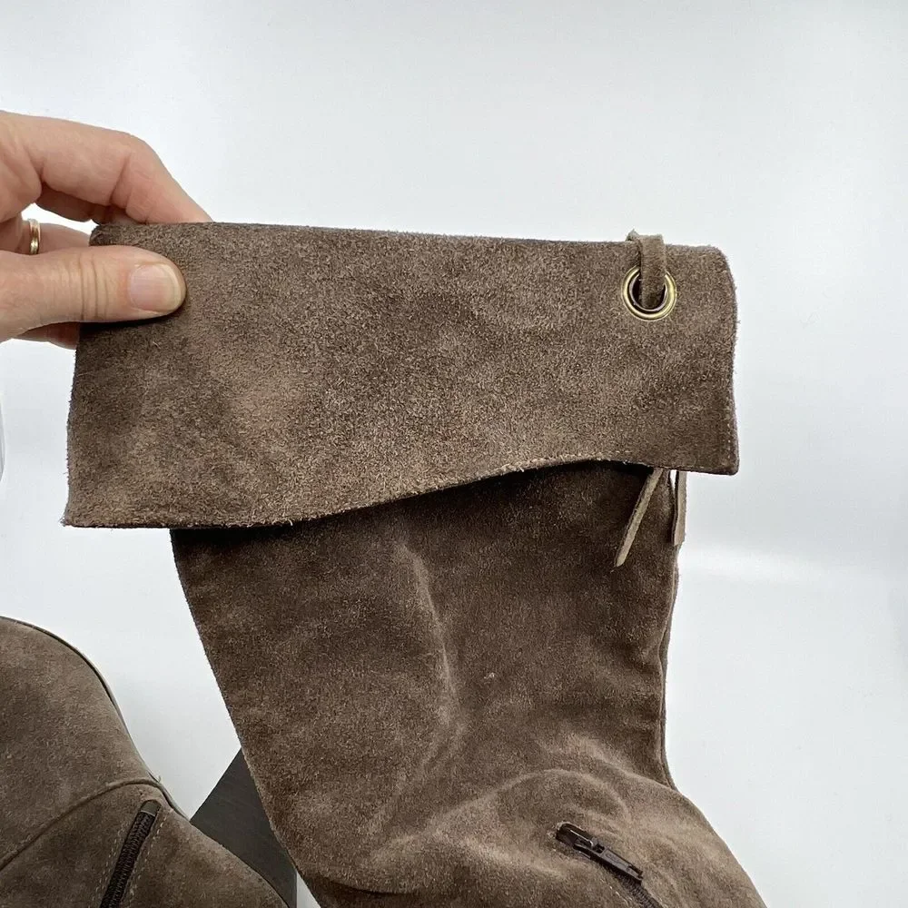 Lavorazione Artigiana Suede Over‎ Knee Boots 39 ITALY BOHO HIPPIE PEASANT 8
